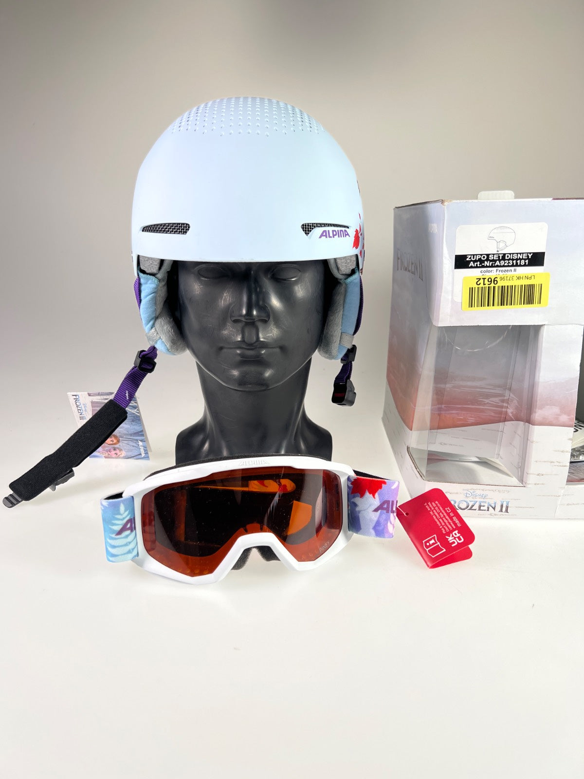 Alpina ZUPO Disney Skihelm Set mit Brille - Größe 48-52cm #10438