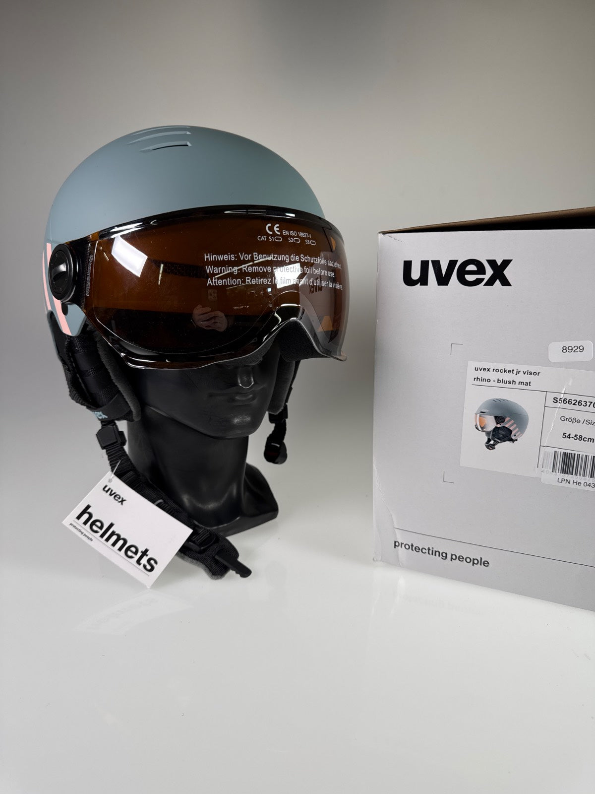 uvex Rocket Jr Visor Skihelm - Größe 54-58cm #8929 