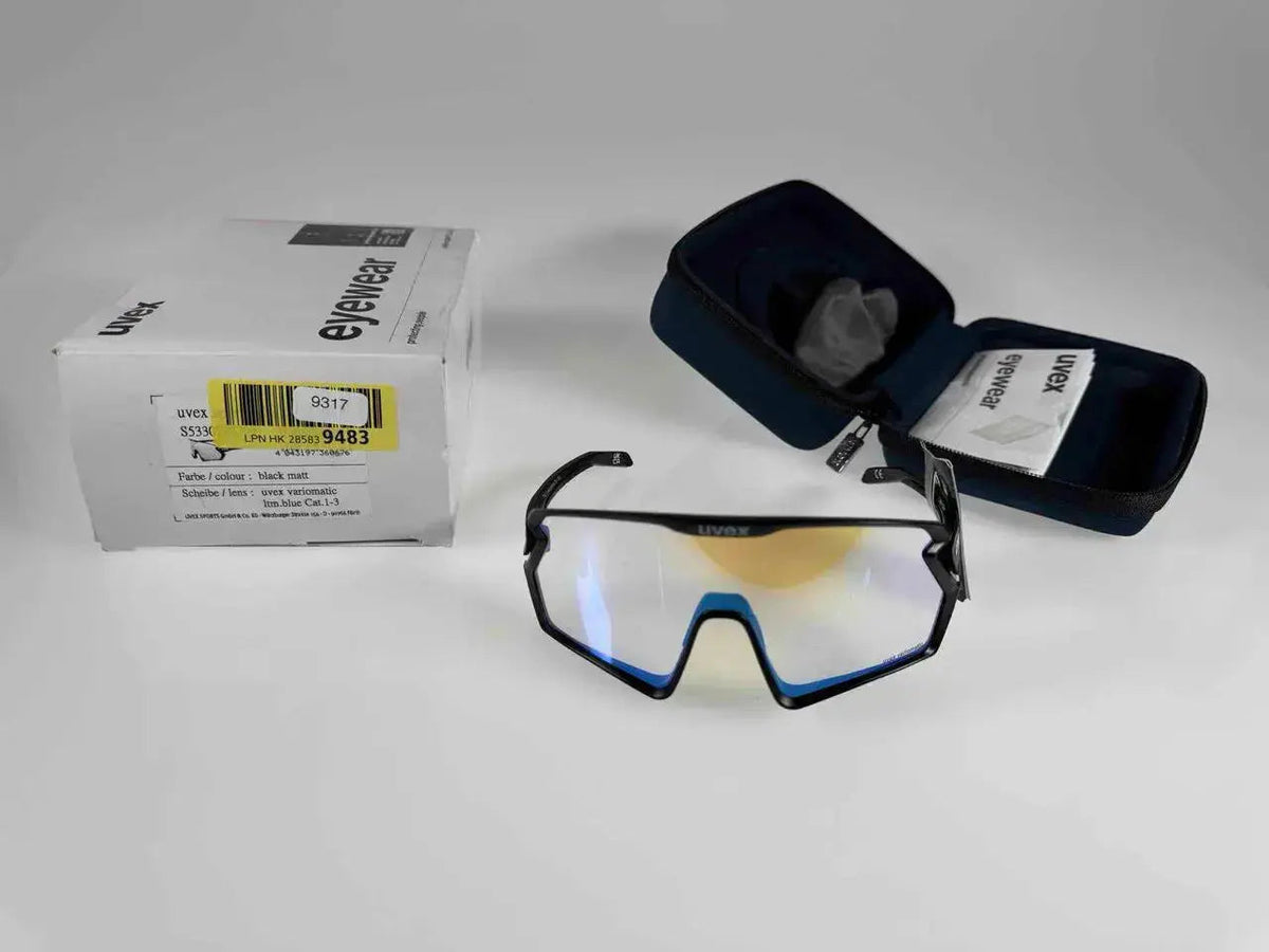 uvex sportstyle 231 2.0 V Sportbrille variomatic black mat blau #9317 